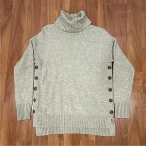 Cynthia Rowley Cream Ribbed Turtleneck Sweater